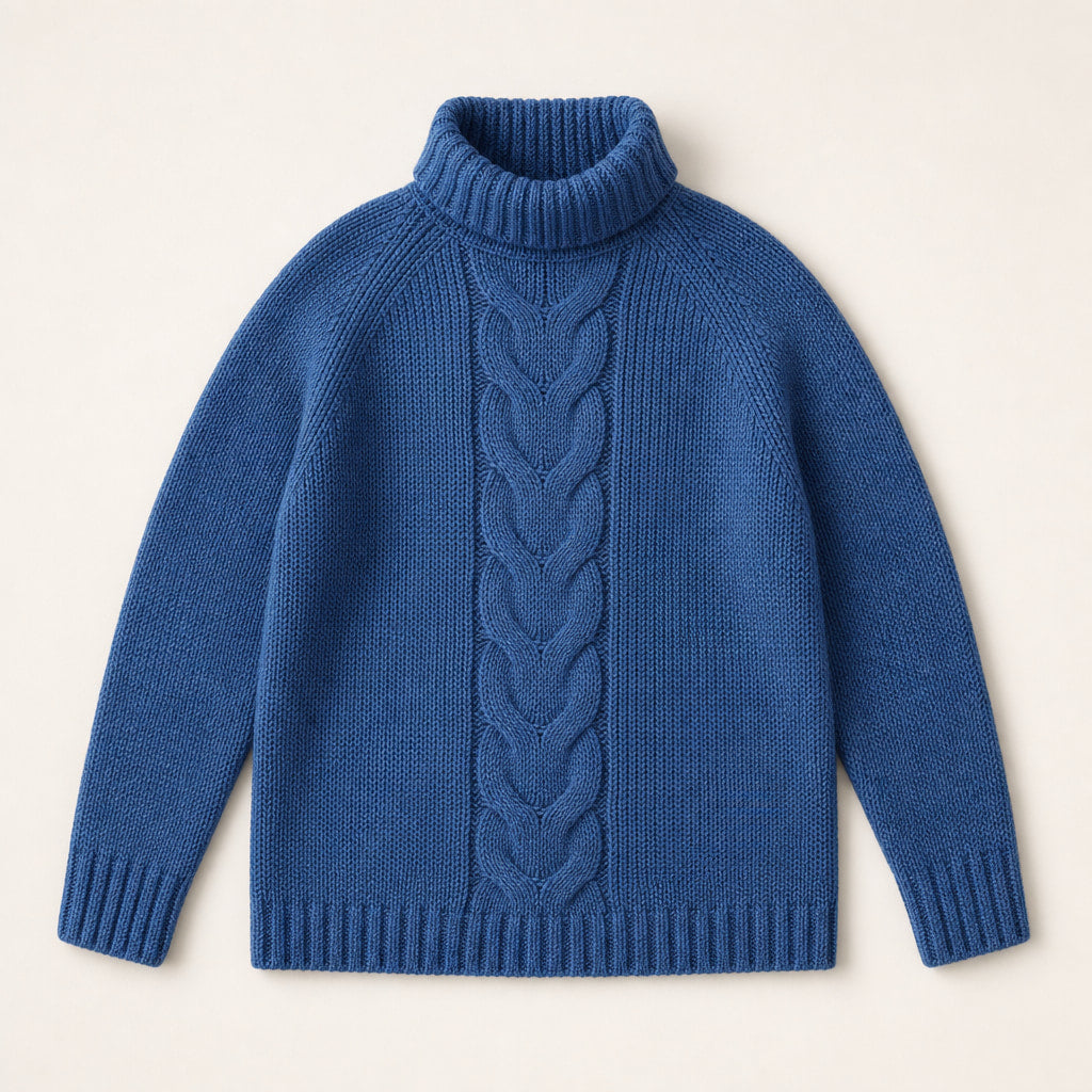 Cable Knit Sweater For Women Blue – Product Photo