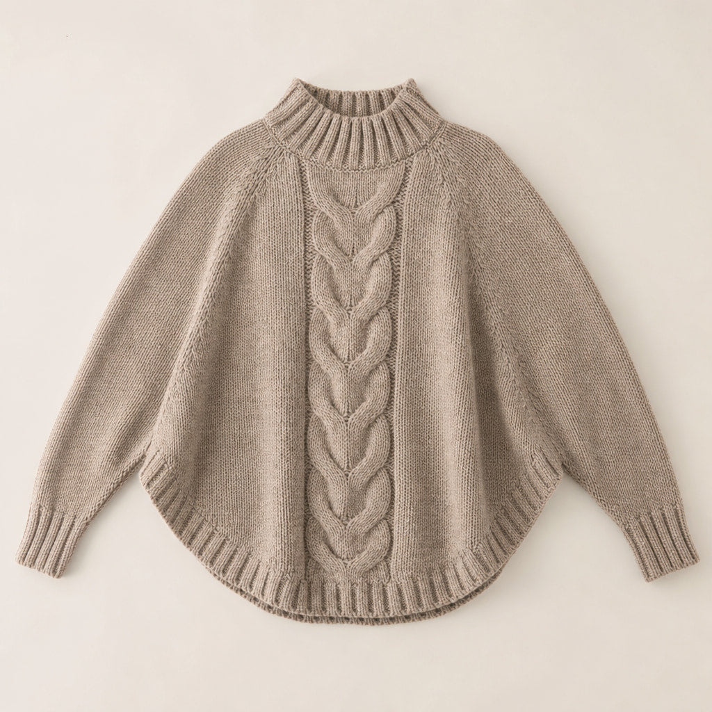 Cable Knit Sweater For Women Khaki – Product Photo