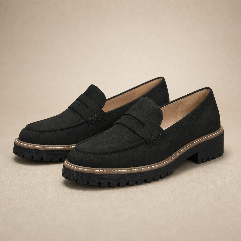 Chunky Loafers with Comfort Sole For Women in Black – Mampierimoda Premium Womenswear