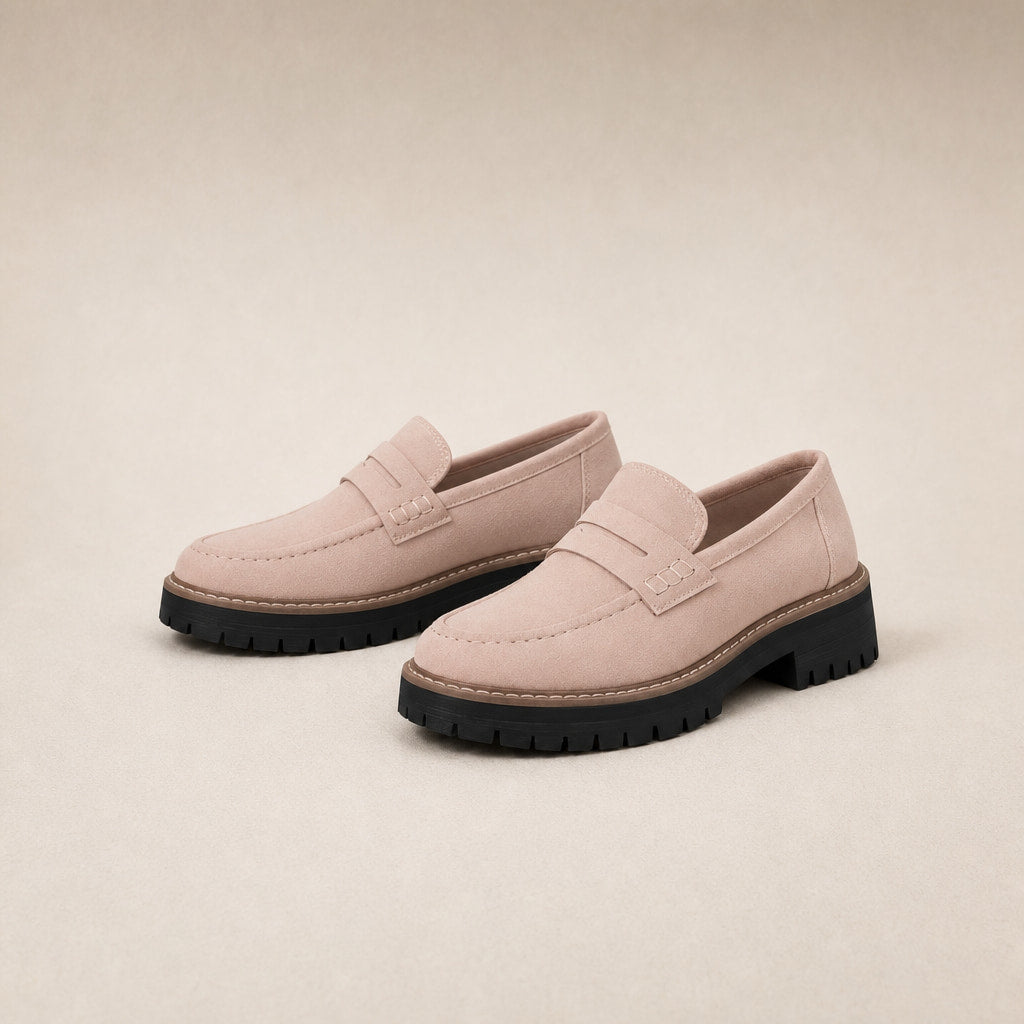 Chunky Loafers with Comfort Sole For Women Pink – Product Photo