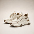 Chunky Platform Panel Lace-up Sneakers For Women Cream – Product Photo