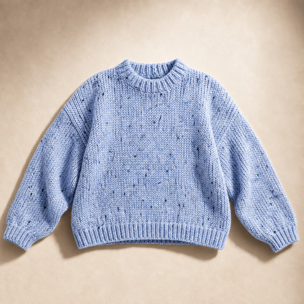 Cozy Retro Knit Sweater For Women Blue – Product Photo