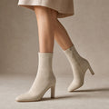 Elegant High Heel Ankle Boots For Women Beige – Product Photo