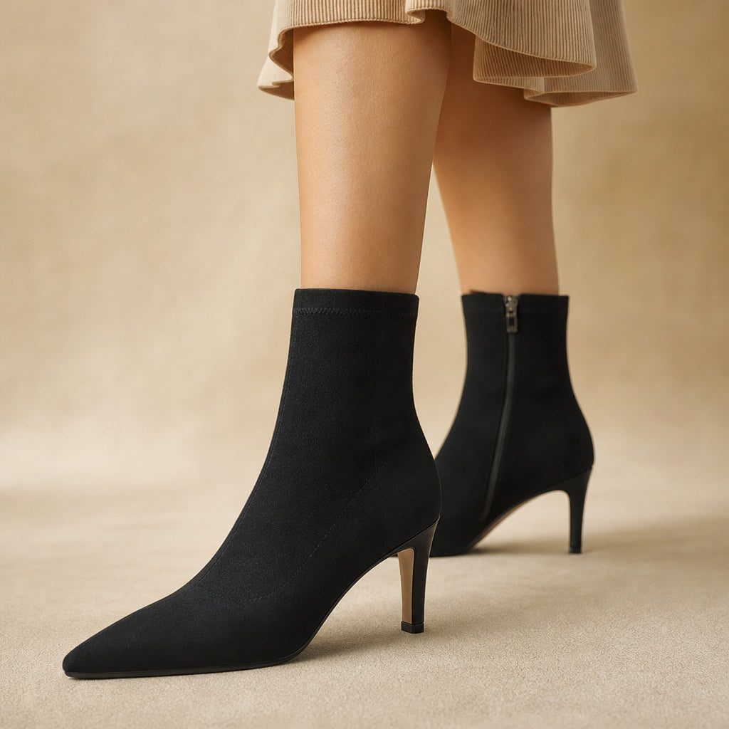 Elegant High Heel Ankle Boots For Women in Black – Mampierimoda Premium Womenswear