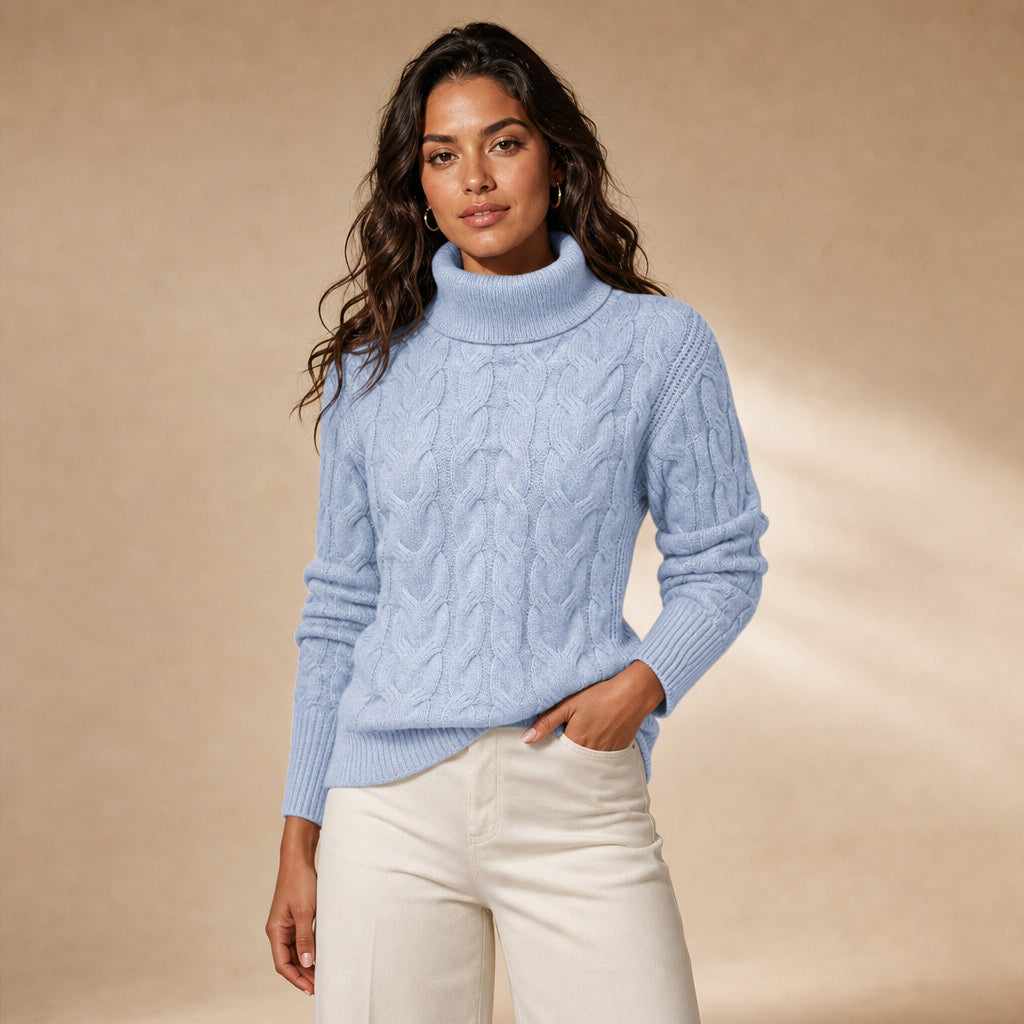 Elegant Sweater For Women in Blue – Mampierimoda Premium Womenswear
