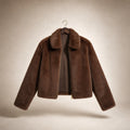 Faux Fur Short Jacket For Women Brown – Product Photo