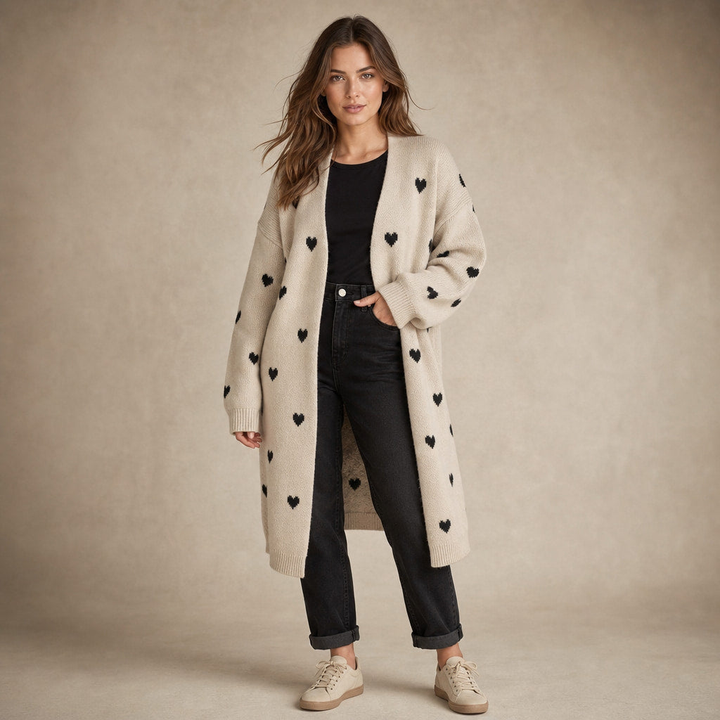 Heart Print Cardigan For Women – Mampierimoda Premium Womenswear