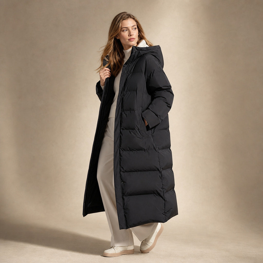Long jacket For Women Black – Side Angle View