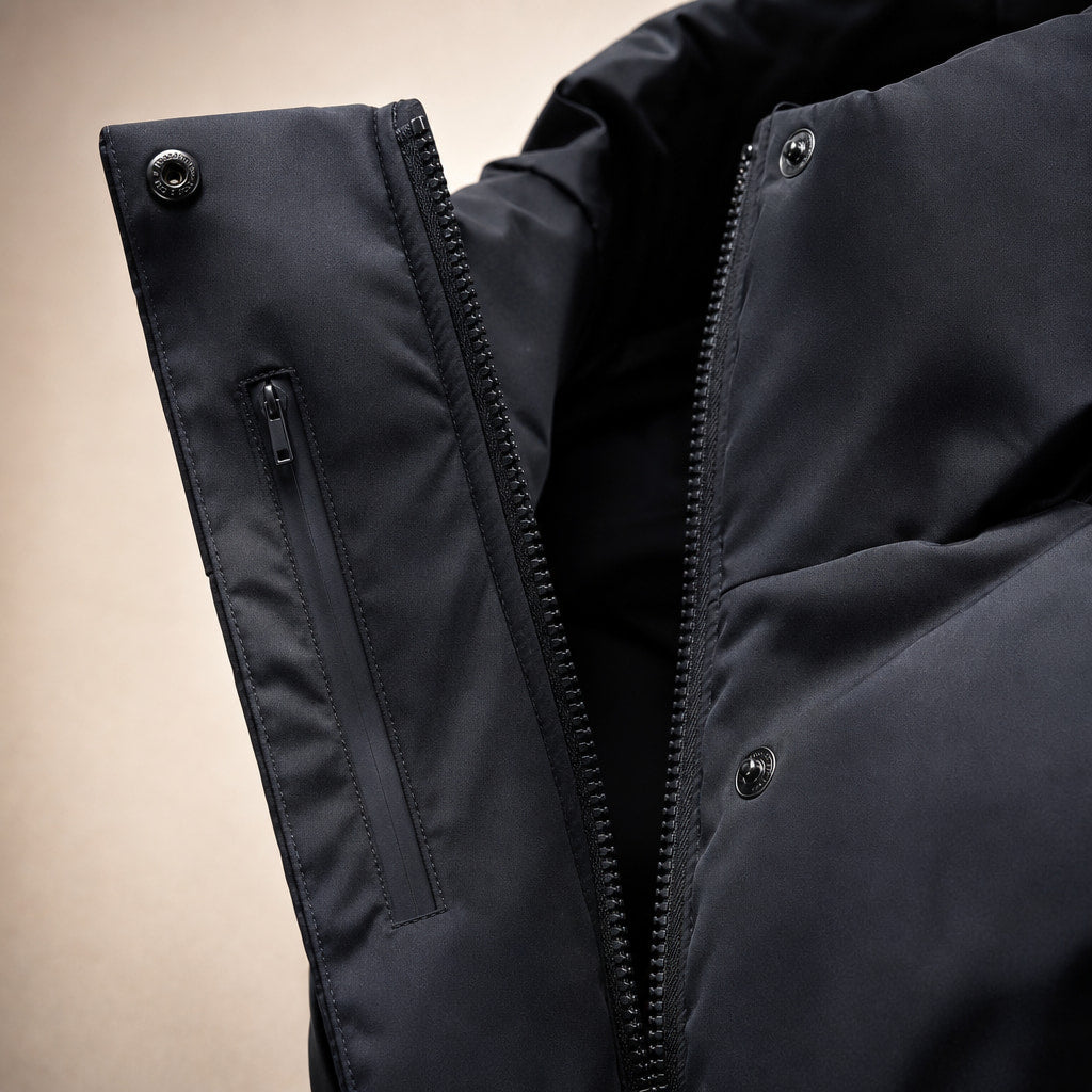 Long jacket For Women Black – Fabric and Detail Close-Up