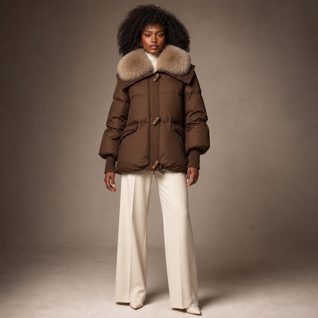 Puffer For Women in Brown – Mampierimoda Premium Womenswear
