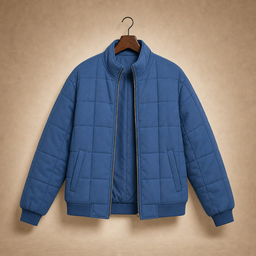 Quilted Comfortable Jacket For Women Blue – Product Photo
