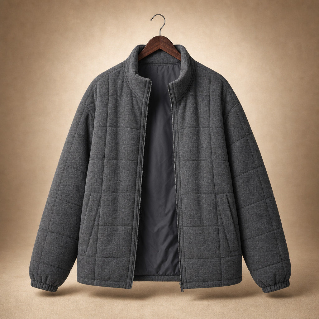 Quilted Comfortable Jacket For Women Dark Grey – Product Photo