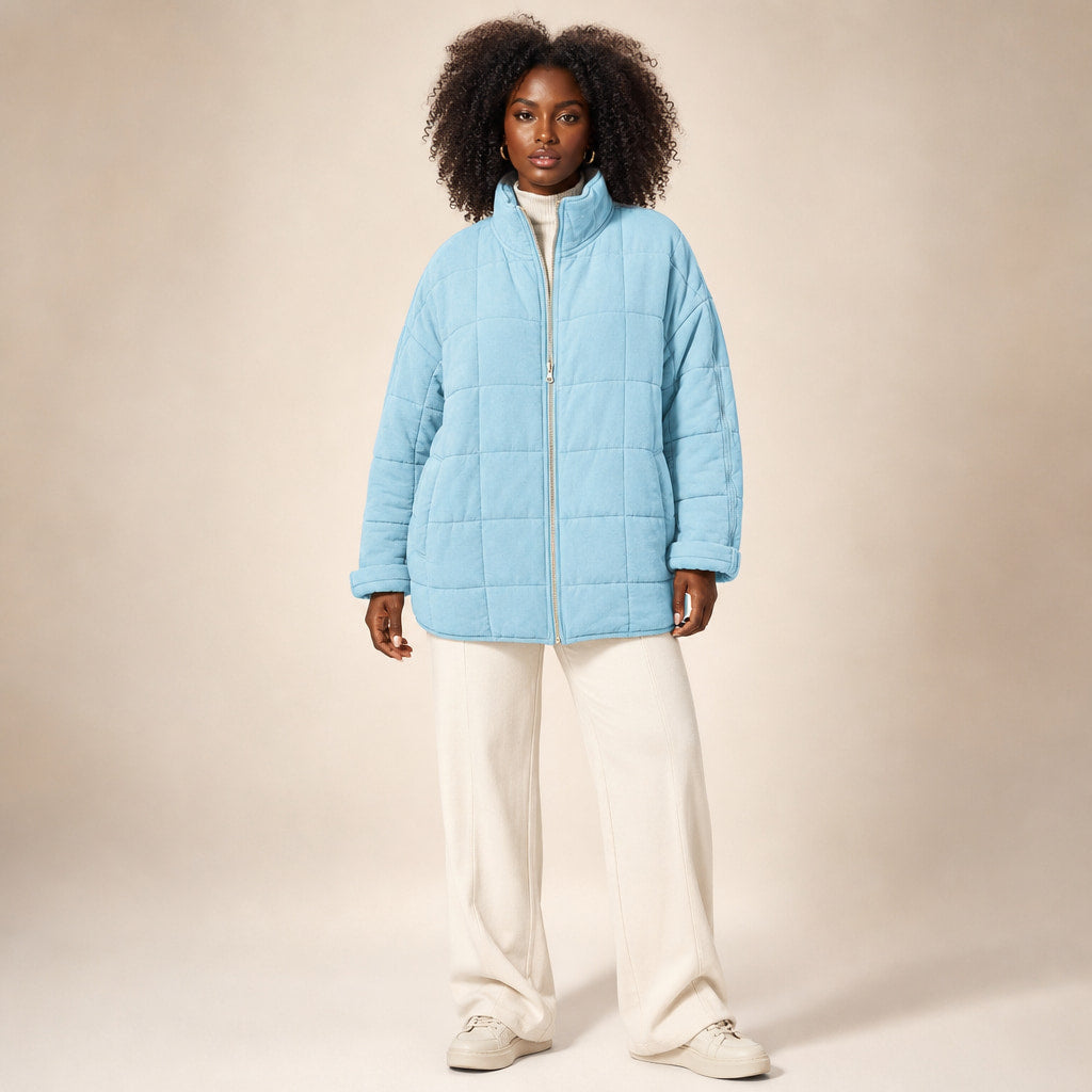 Quilted Comfortable Jacket For Women in Green – Mampierimoda Premium Womenswear