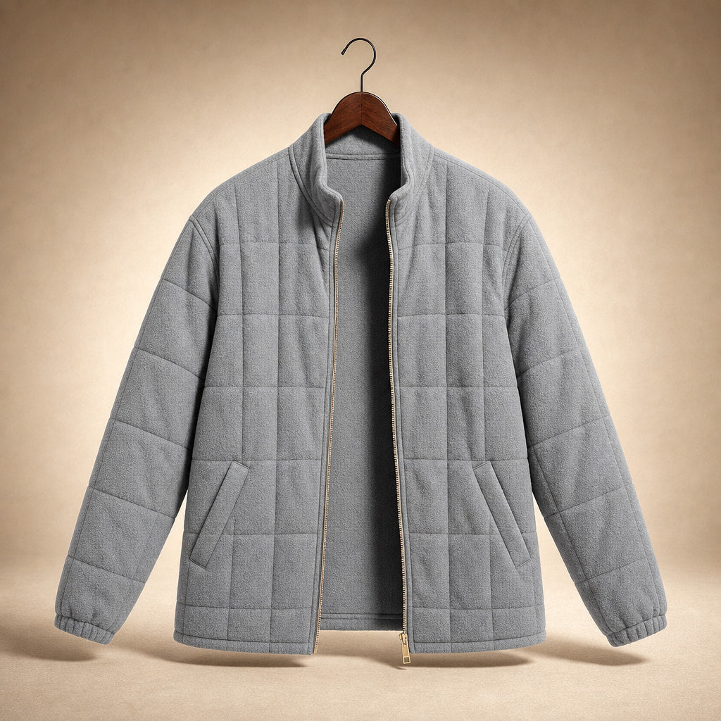 Quilted Comfortable Jacket For Women Grey – Product Photo