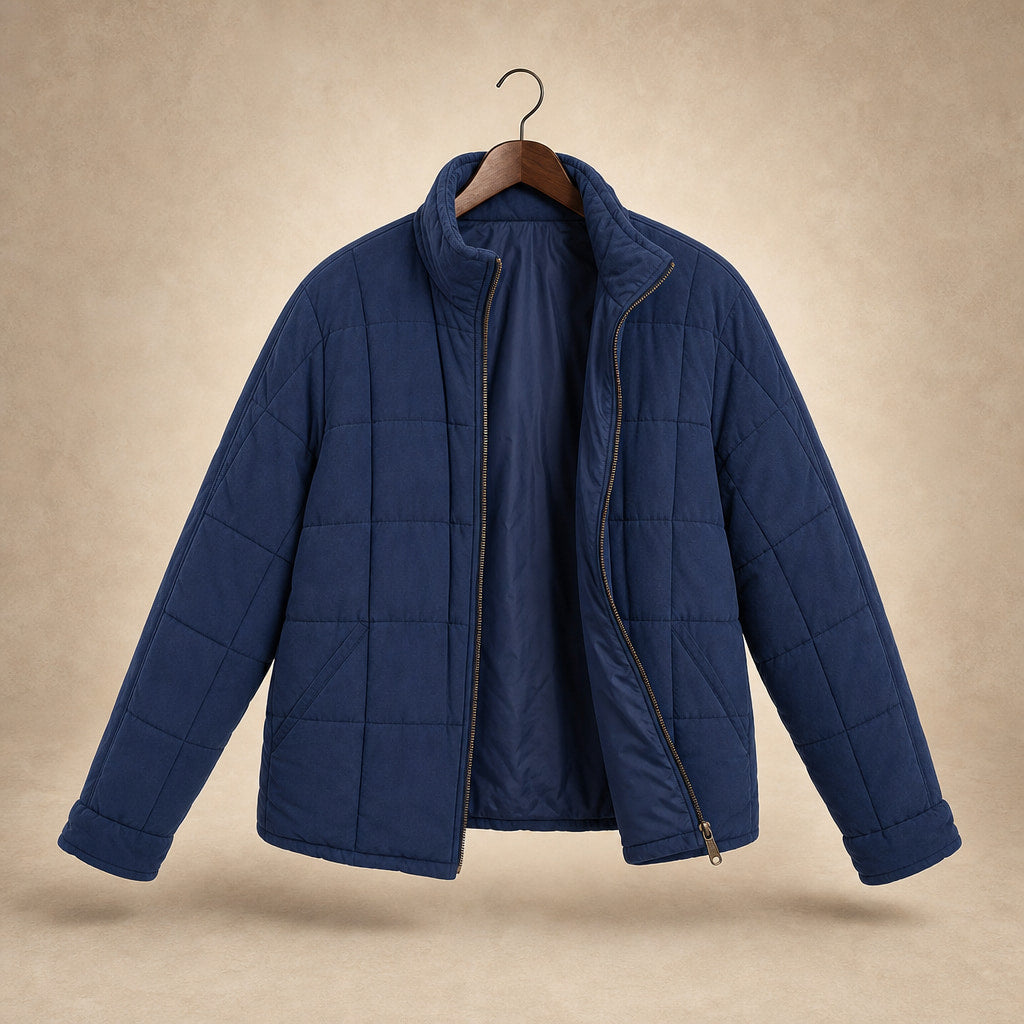 Quilted Comfortable Jacket For Women Navy Blue – Product Photo
