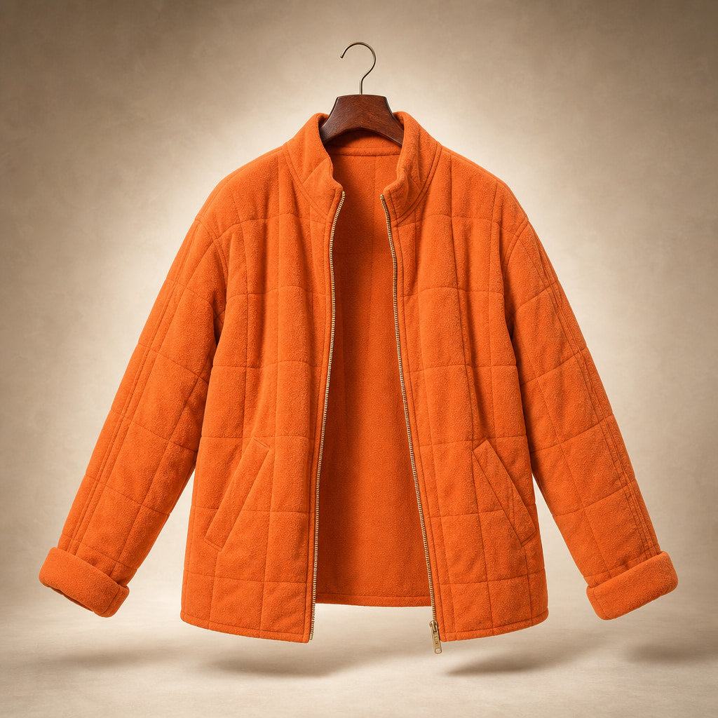 Quilted Comfortable Jacket For Women Orange – Product Photo