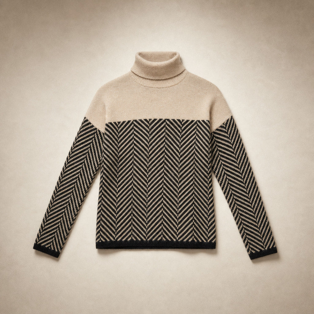 Soft Turtleneck Sweater For Women Beige – Product Photo