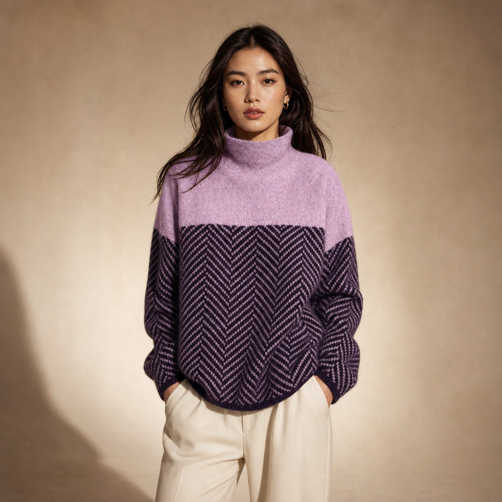 Soft Turtleneck Sweater For Women in Lila – Mampierimoda Premium Womenswear
