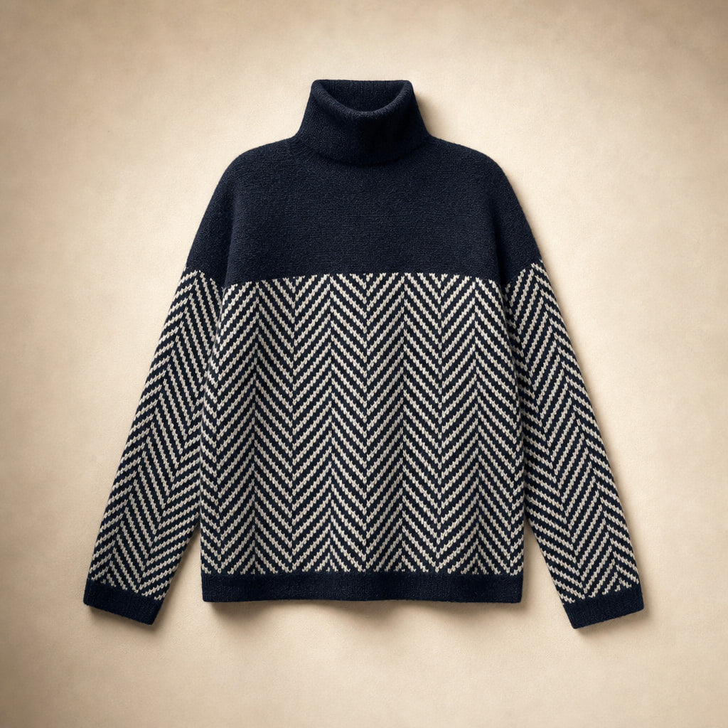 Soft Turtleneck Sweater For Women Navy – Product Photo