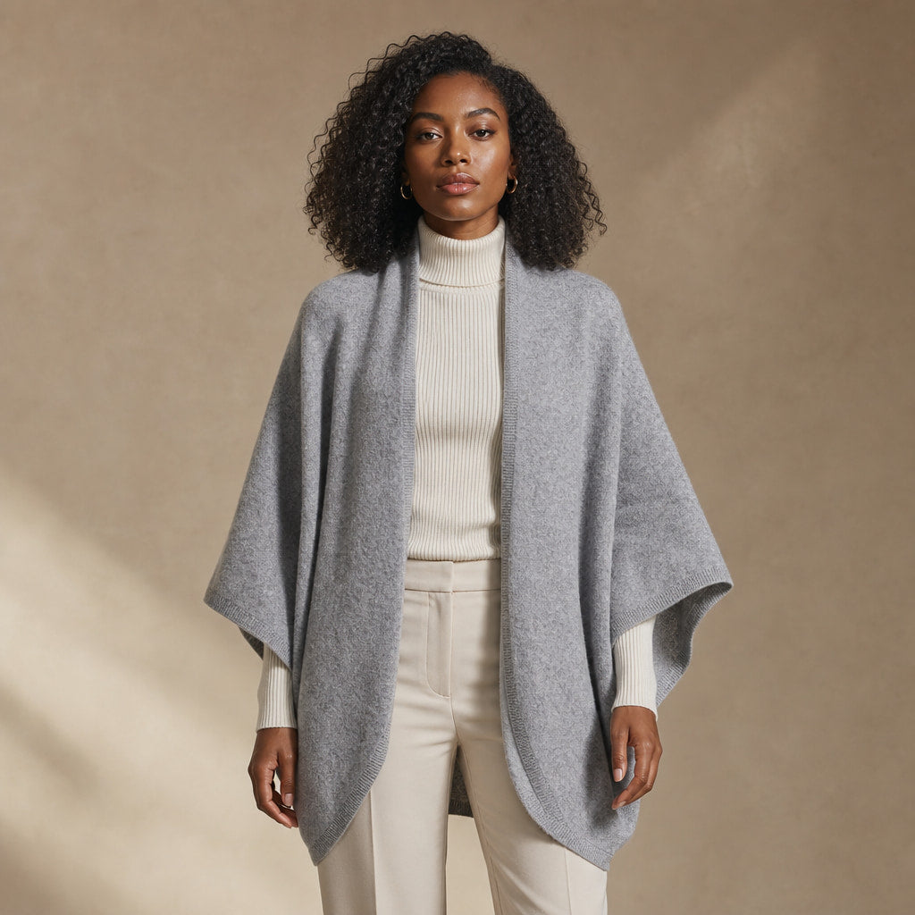 Soft Wool Wrap For Women in Light Gray – Mampierimoda Premium Womenswear