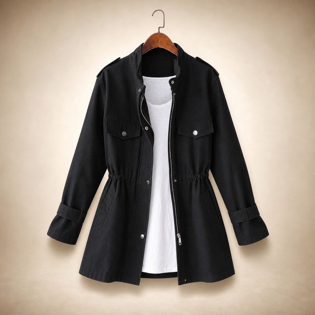 Timeless Elegant Trench Coat For Women Black – Product Photo