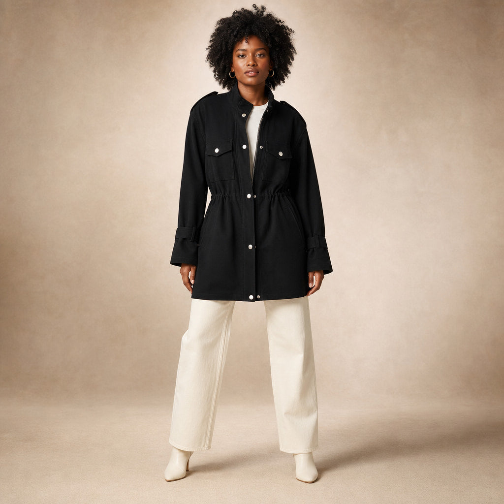 Timeless Elegant Trench Coat For Women in Black – Mampierimoda Premium Womenswear