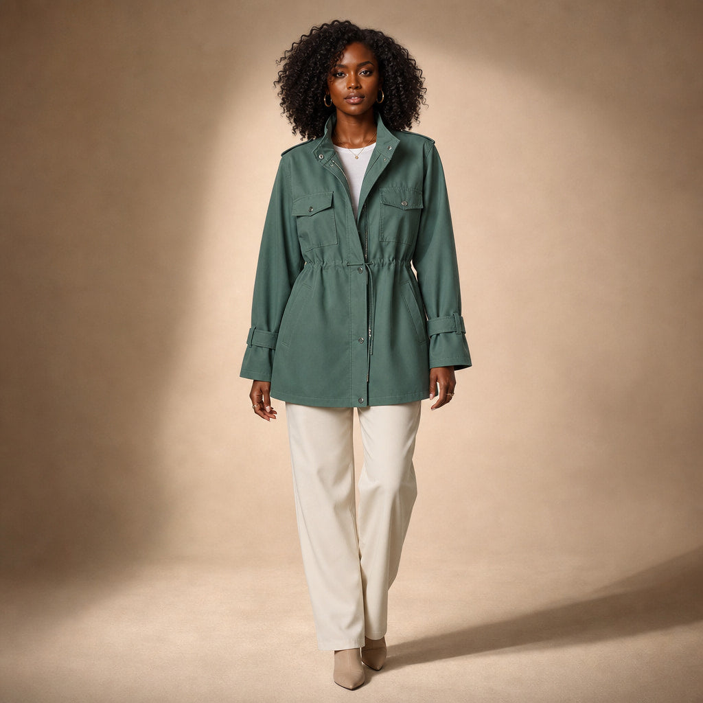 Timeless Elegant Trench Coat For Women in Green – Mampierimoda Premium Womenswear