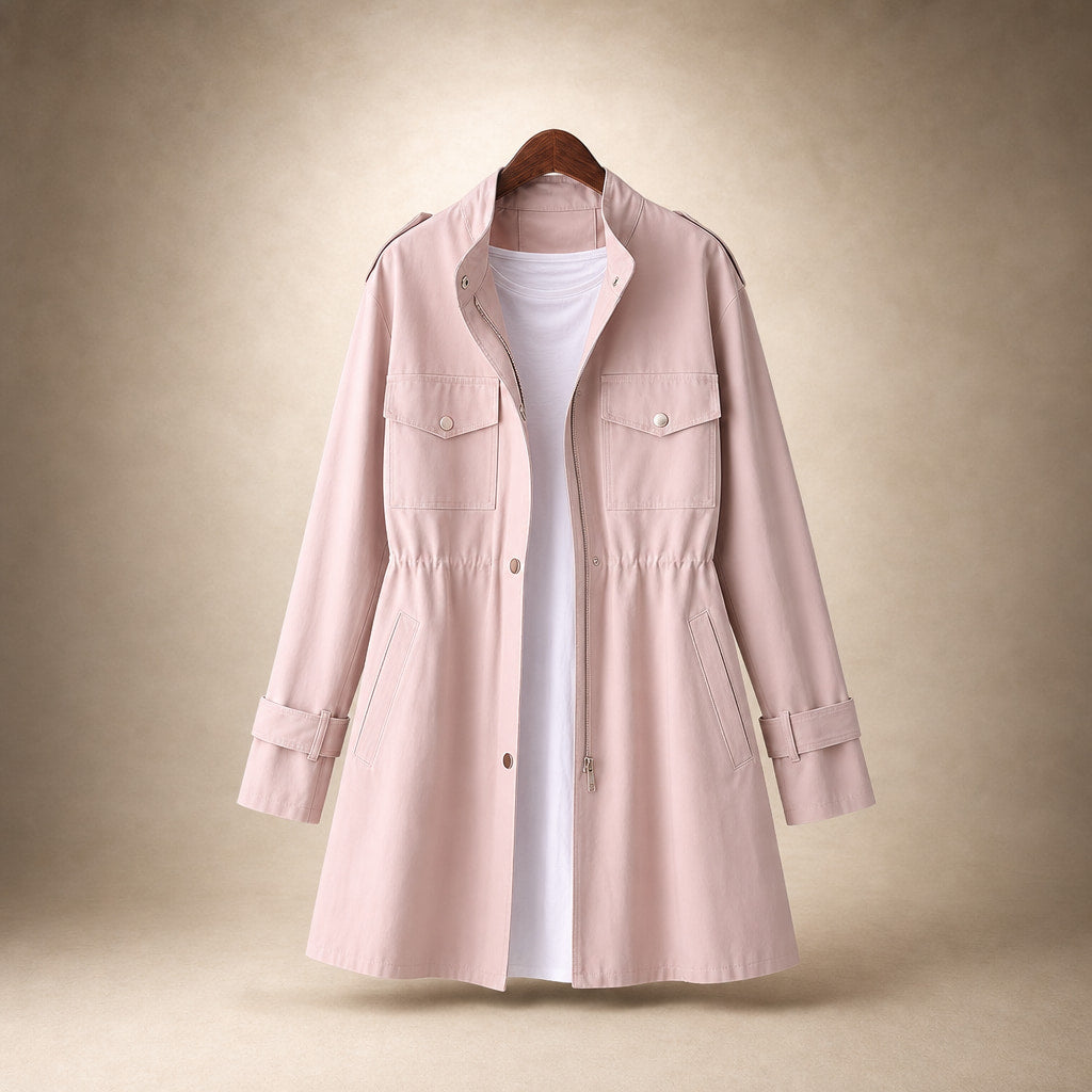 Timeless Elegant Trench Coat For Women Pink – Product Photo