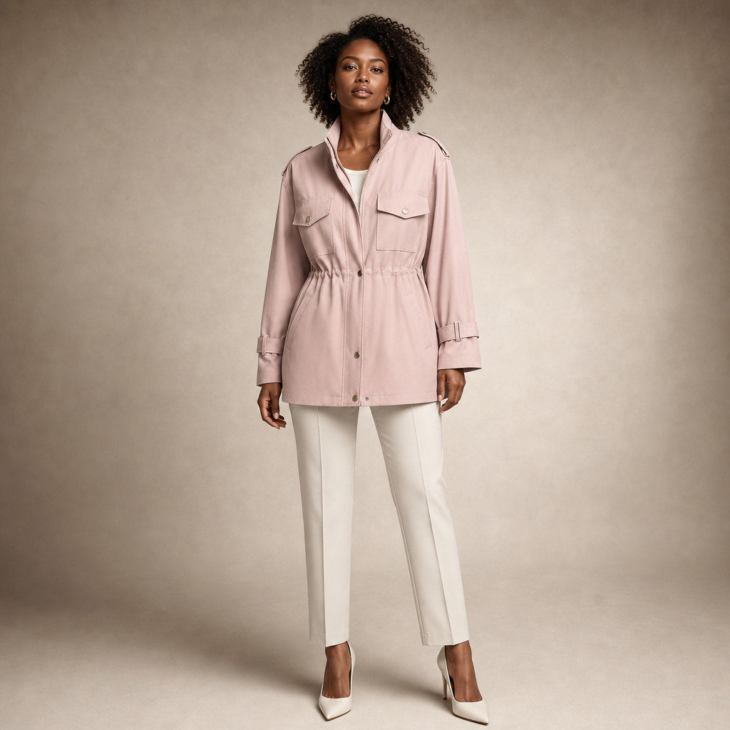 Timeless Elegant Trench Coat For Women in Pink – Mampierimoda Premium Womenswear