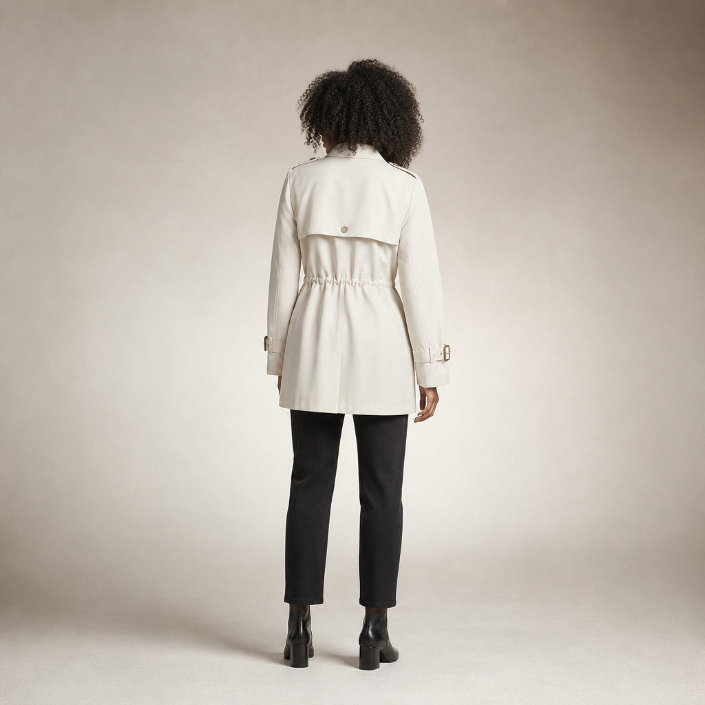 Timeless Elegant Trench Coat For Women White – Full Look