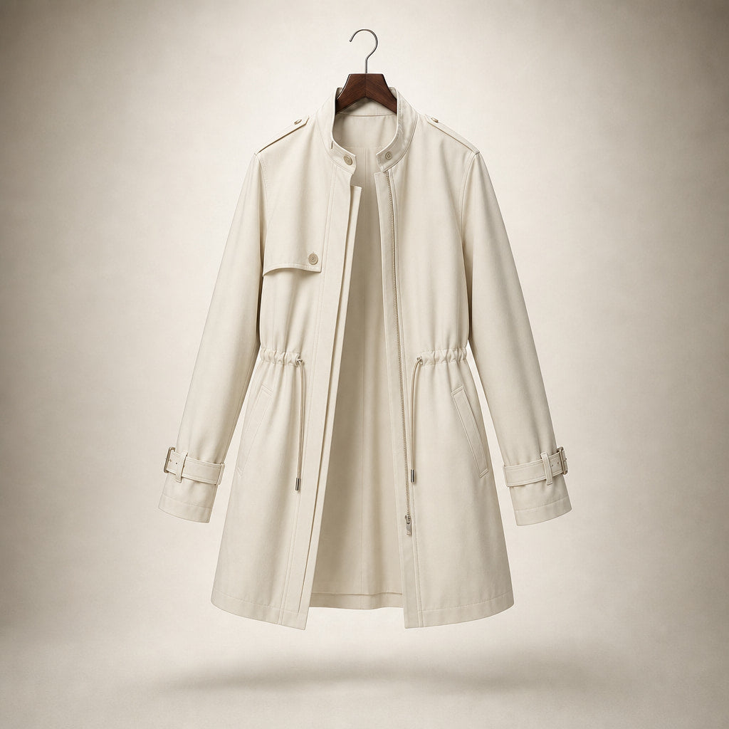 Timeless Elegant Trench Coat For Women White – Product Photo