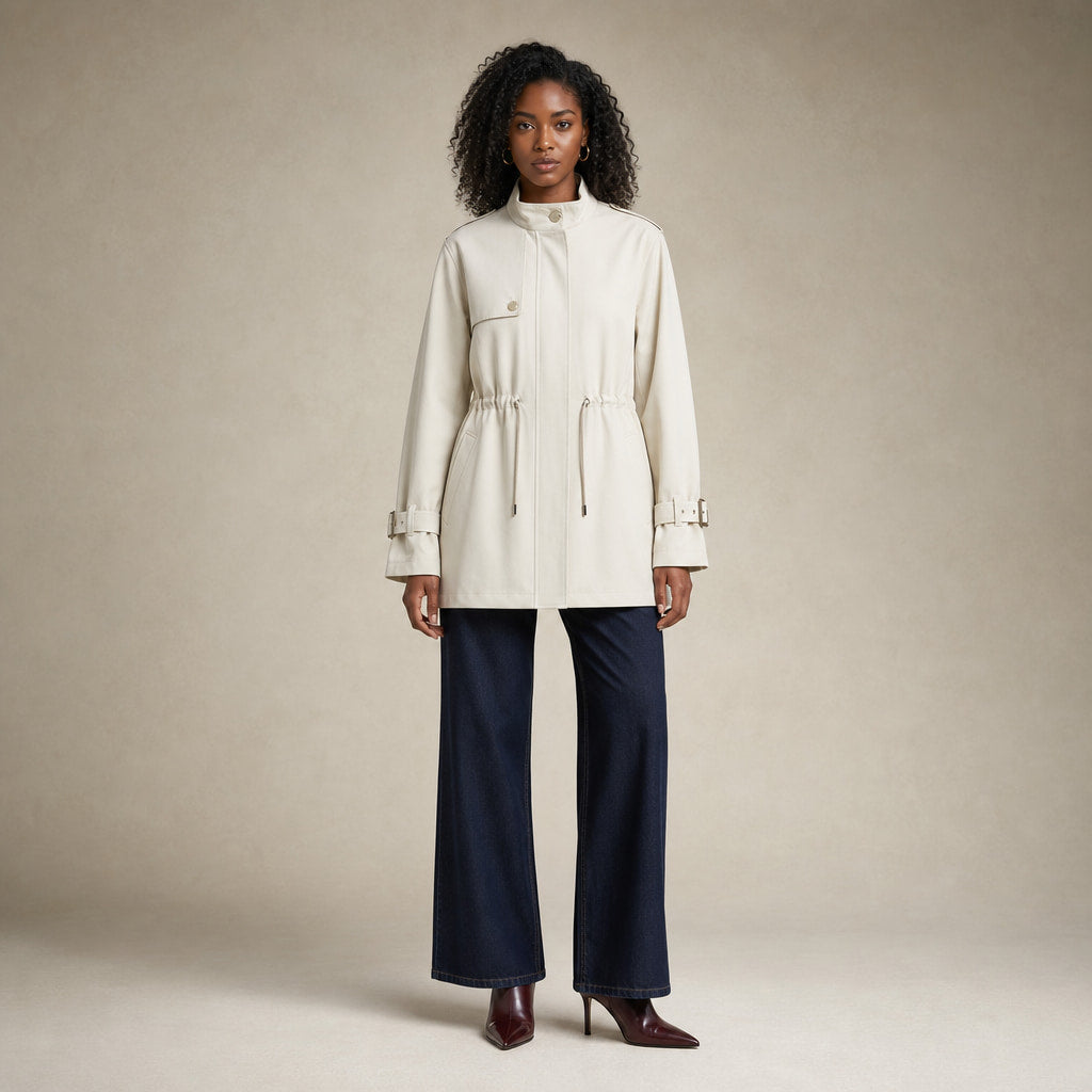 Timeless Elegant Trench Coat For Women in White – Mampierimoda Premium Womenswear