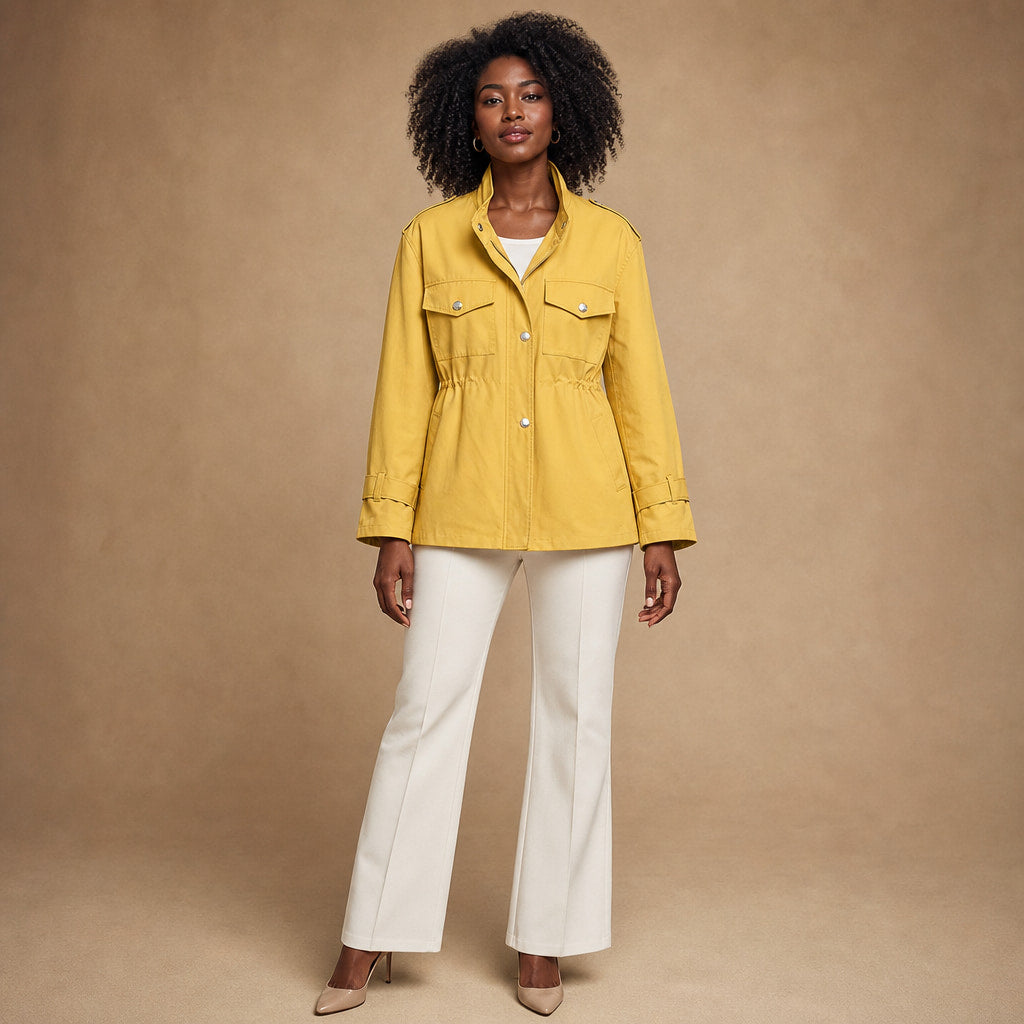 Timeless Elegant Trench Coat For Women in Yellow – Mampierimoda Premium Womenswear