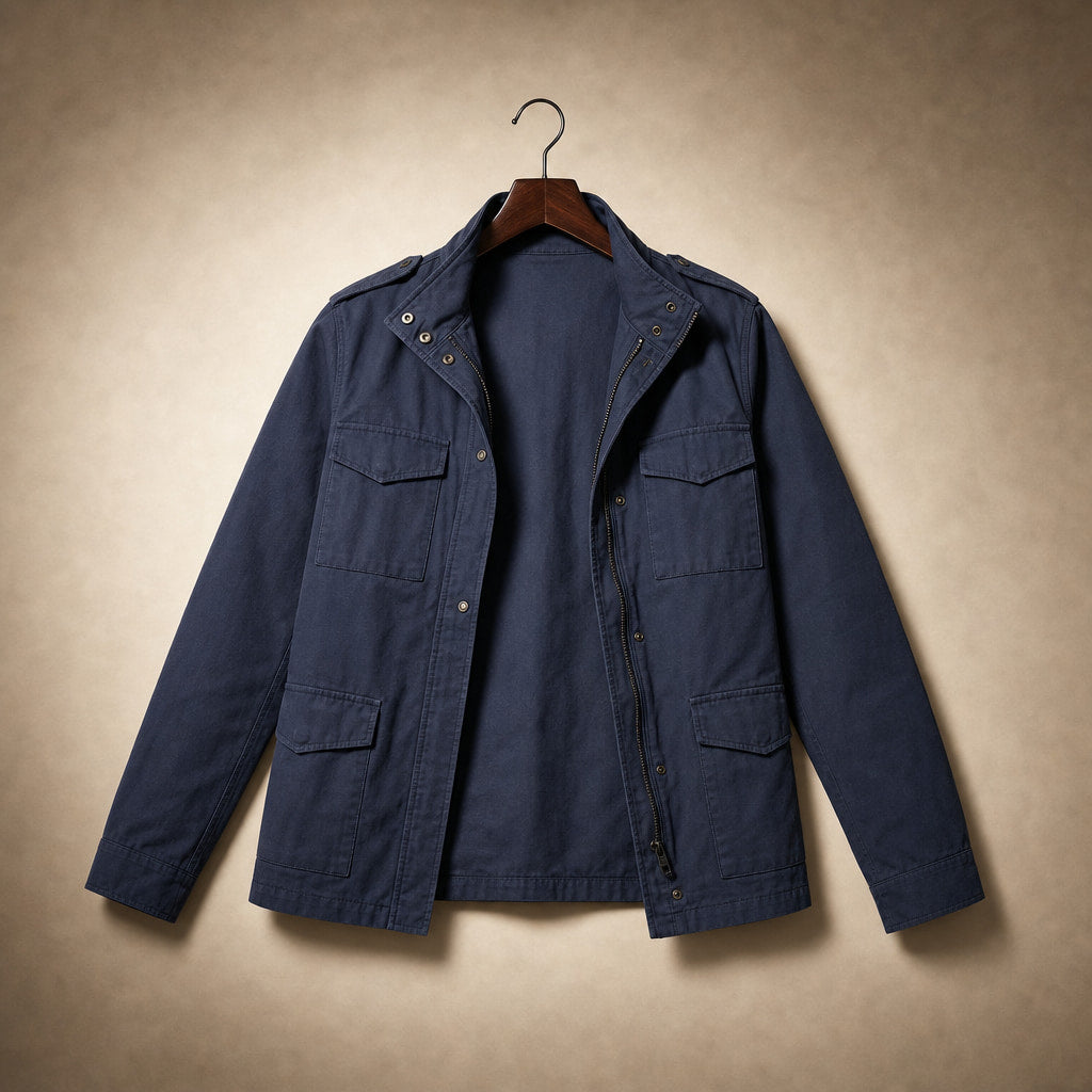 Utility Jacket with Waist Detail and Flap Pockets For Women Blue – Product Photo