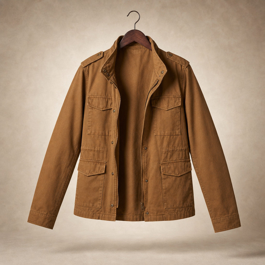 Utility Jacket with Waist Detail and Flap Pockets For Women Brown – Product Photo