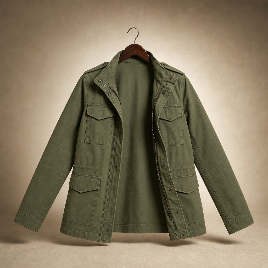 Utility Jacket with Waist Detail and Flap Pockets For Women Green – Product Photo