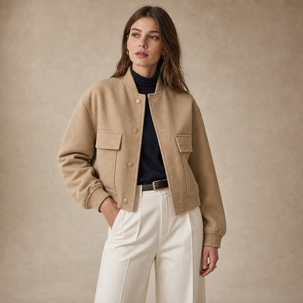 Virelle Jacket For Women Beige – Side Angle View