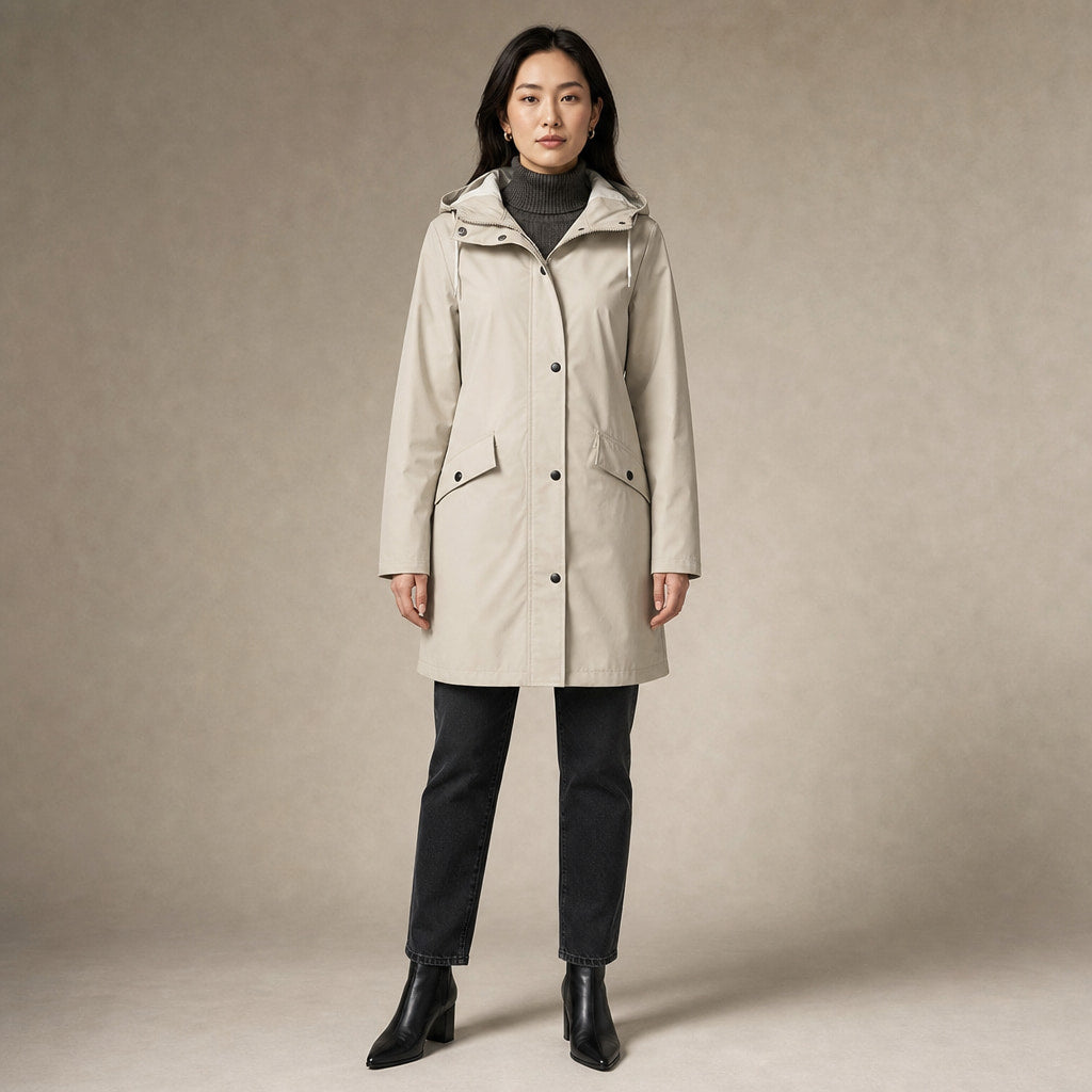 Waterproof Jacket For Women in Beige – Mampierimoda Premium Womenswear
