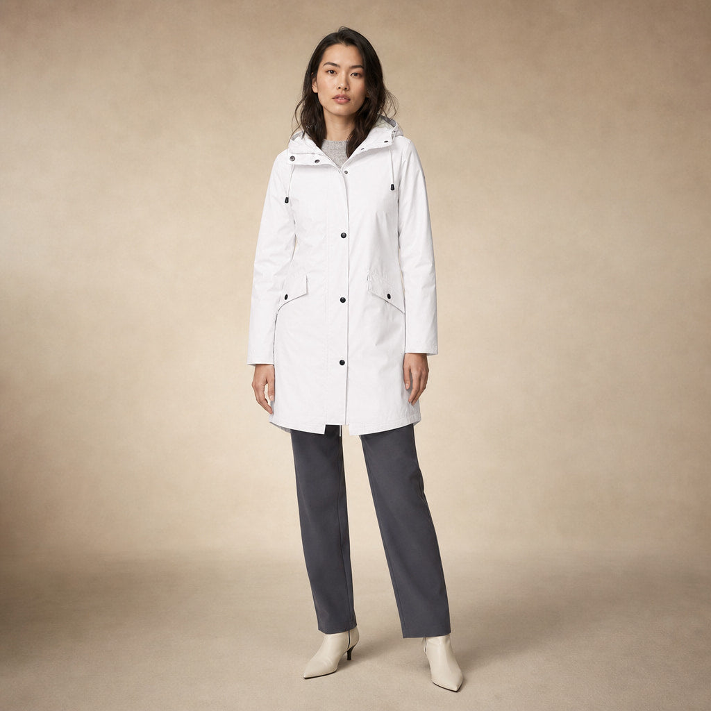 Waterproof Jacket For Women in White – Mampierimoda Premium Womenswear