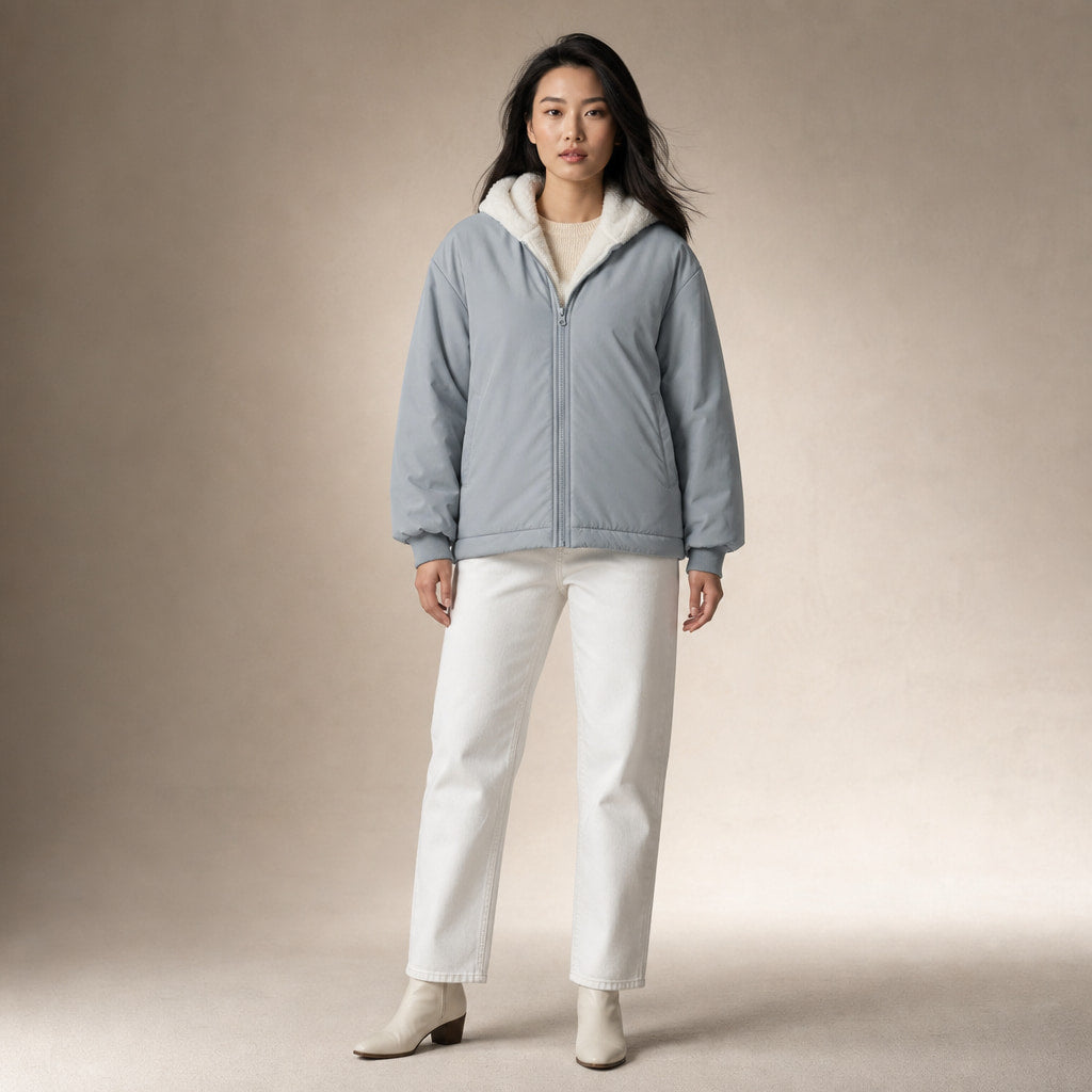 Winter/Autumn Comfort Bomber Jacket For Women in Grey – Mampierimoda Premium Womenswear