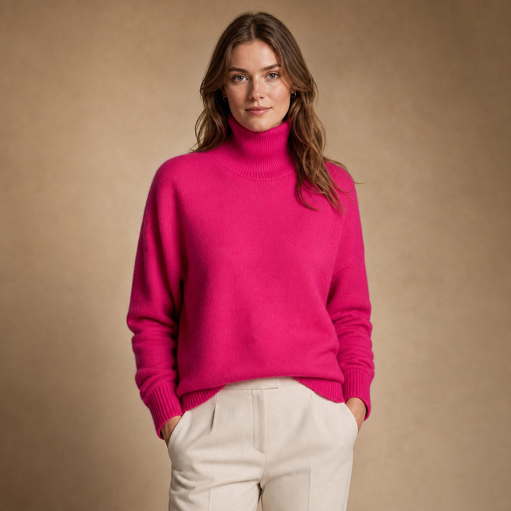 Elegant Cashmere Sweater for Women in Pink – Mampierimoda Premium Womenswear