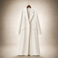 Elegant Double-Breasted Trench Coat for Women White – Product Photo