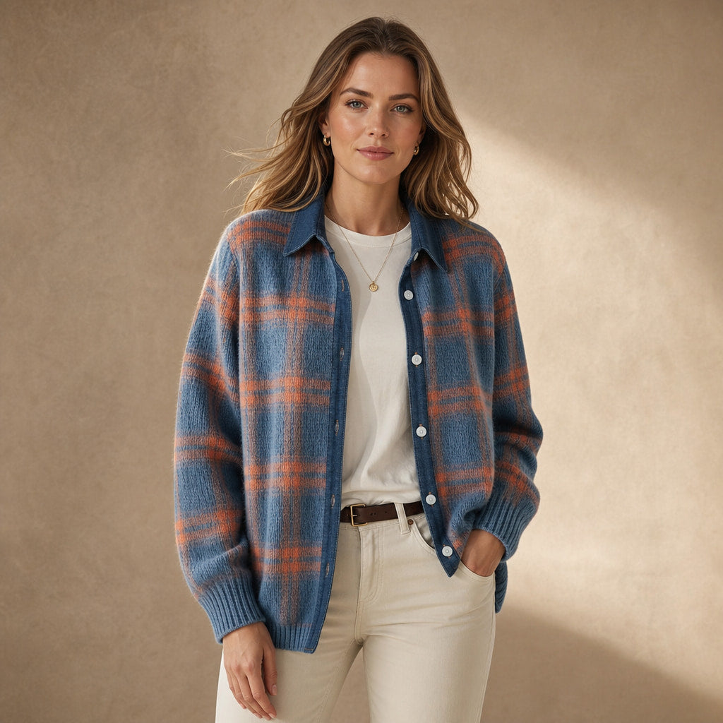 Elegant Long Women's Cardigan - Timeless Cardigan for Every Occasion in Blue – Mampierimoda Premium Womenswear