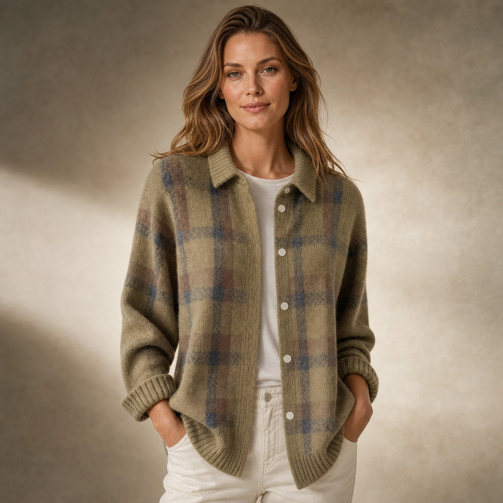 Elegant Long Women's Cardigan - Timeless Cardigan for Every Occasion in Brown – Mampierimoda Premium Womenswear