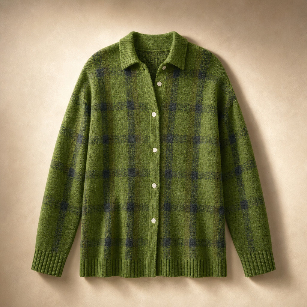 Elegant Long Women's Cardigan - Timeless Cardigan for Every Occasion Green – Product Photo