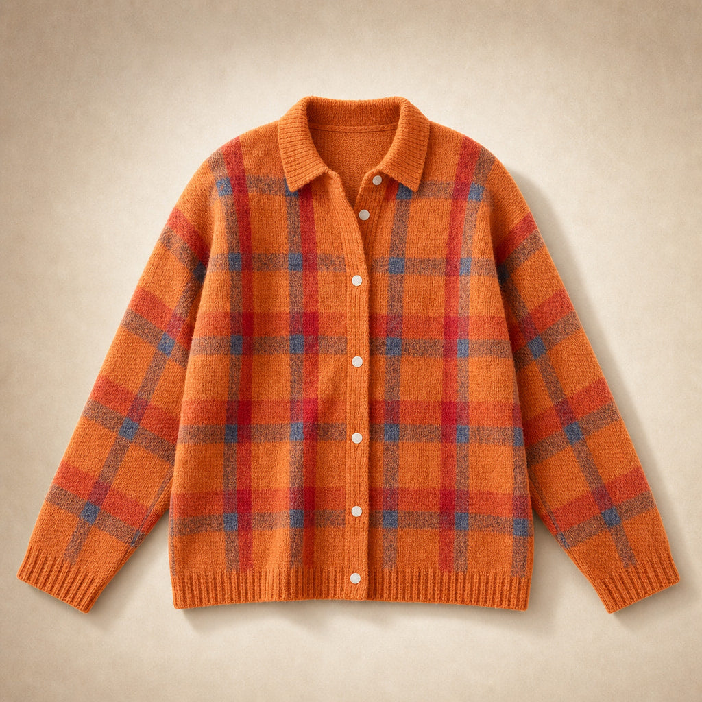 Elegant Long Women's Cardigan - Timeless Cardigan for Every Occasion Orange – Product Photo