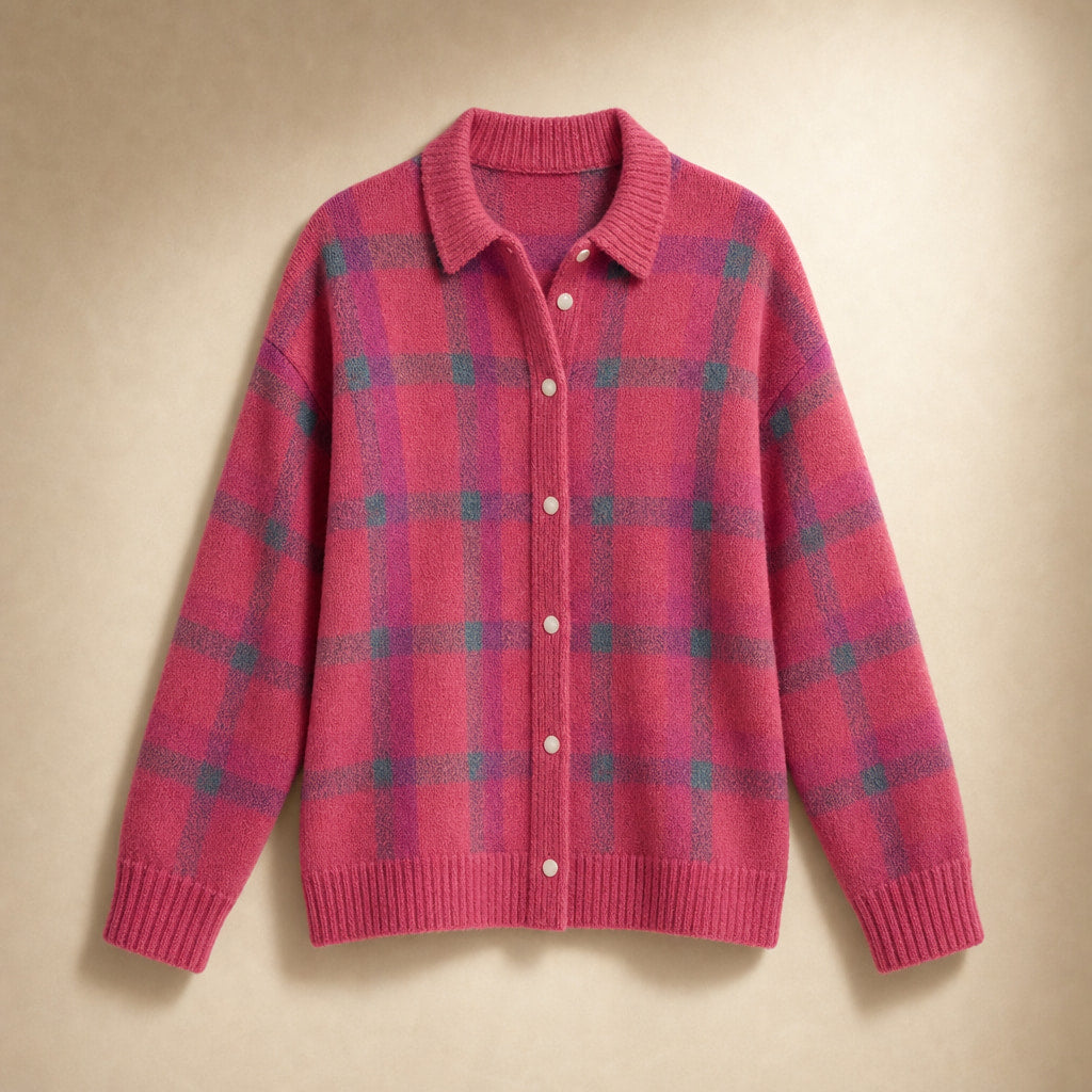 Elegant Long Women's Cardigan - Timeless Cardigan for Every Occasion Pink – Product Photo