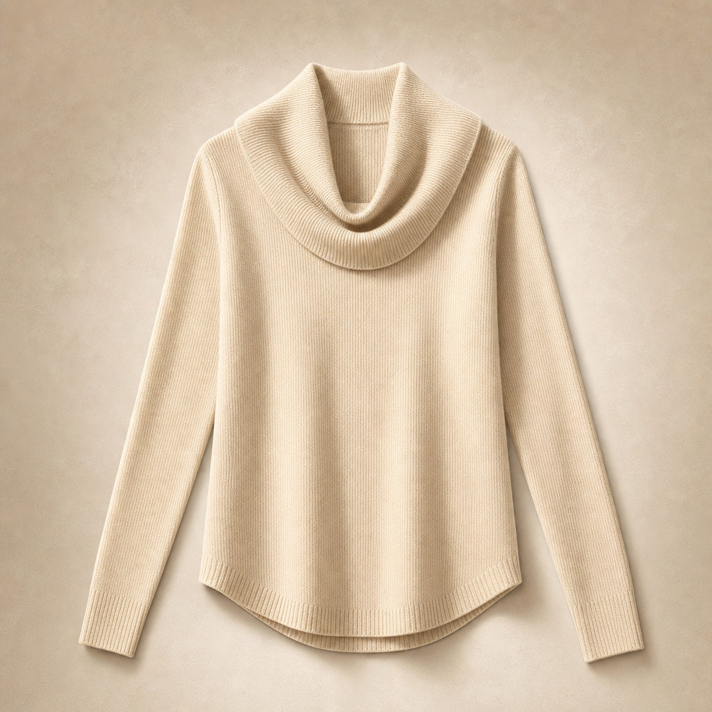 Elegant Turtleneck Sweater for Women Beige – Product Photo