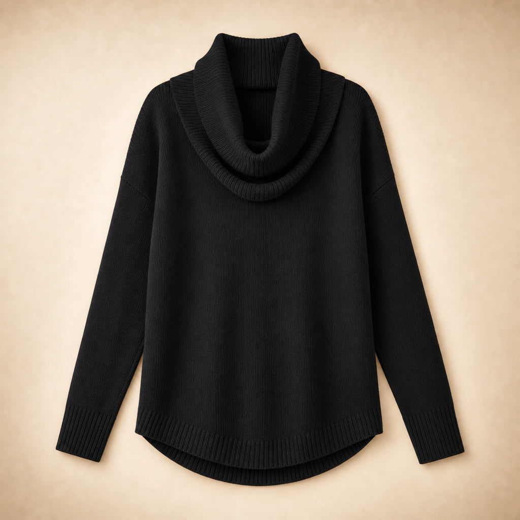 Elegant Turtleneck Sweater for Women Black – Product Photo