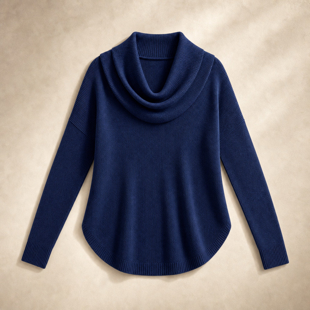 Elegant Turtleneck Sweater for Women Blue – Product Photo